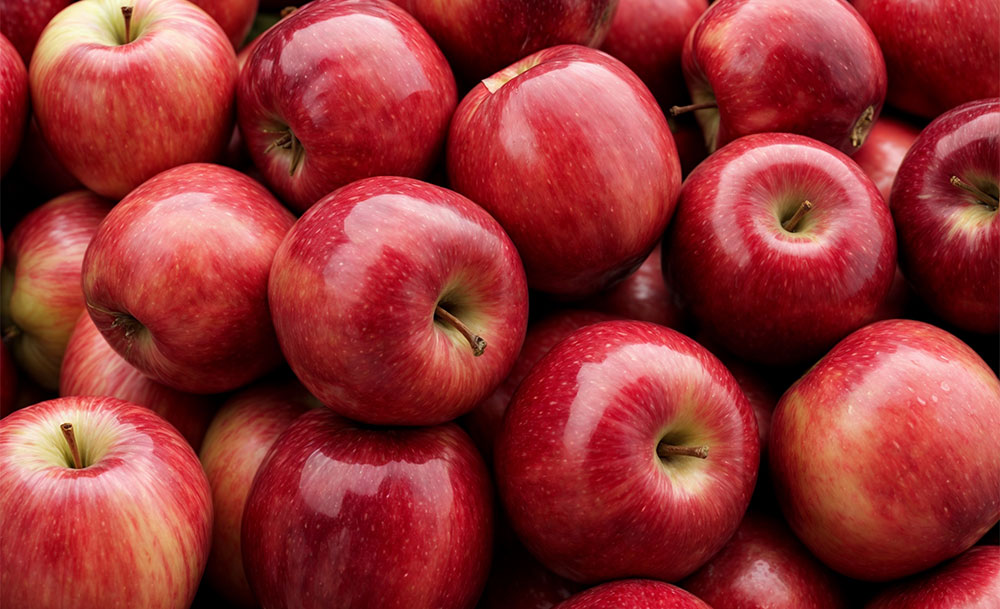 red apples after being harvested